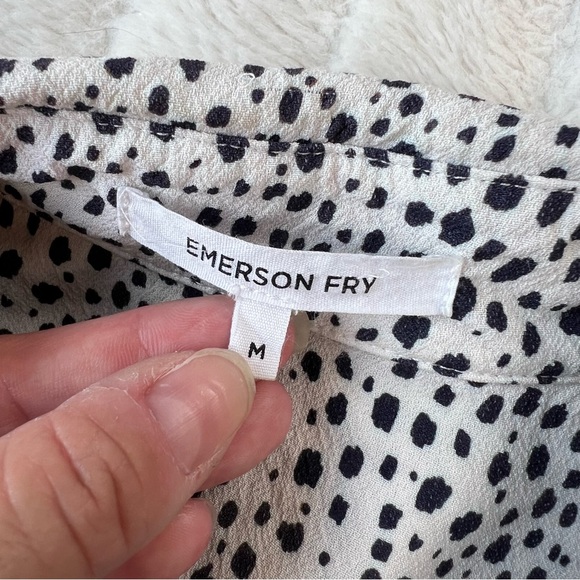 EMERSON FRY black and white cheetah print shirt dress - Picture 7 of 11
